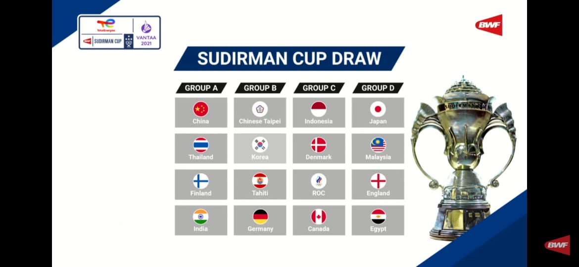 Piala Sudirman 2021: Malaysia Diundi Bersama-sama Jepun, England & Mesir