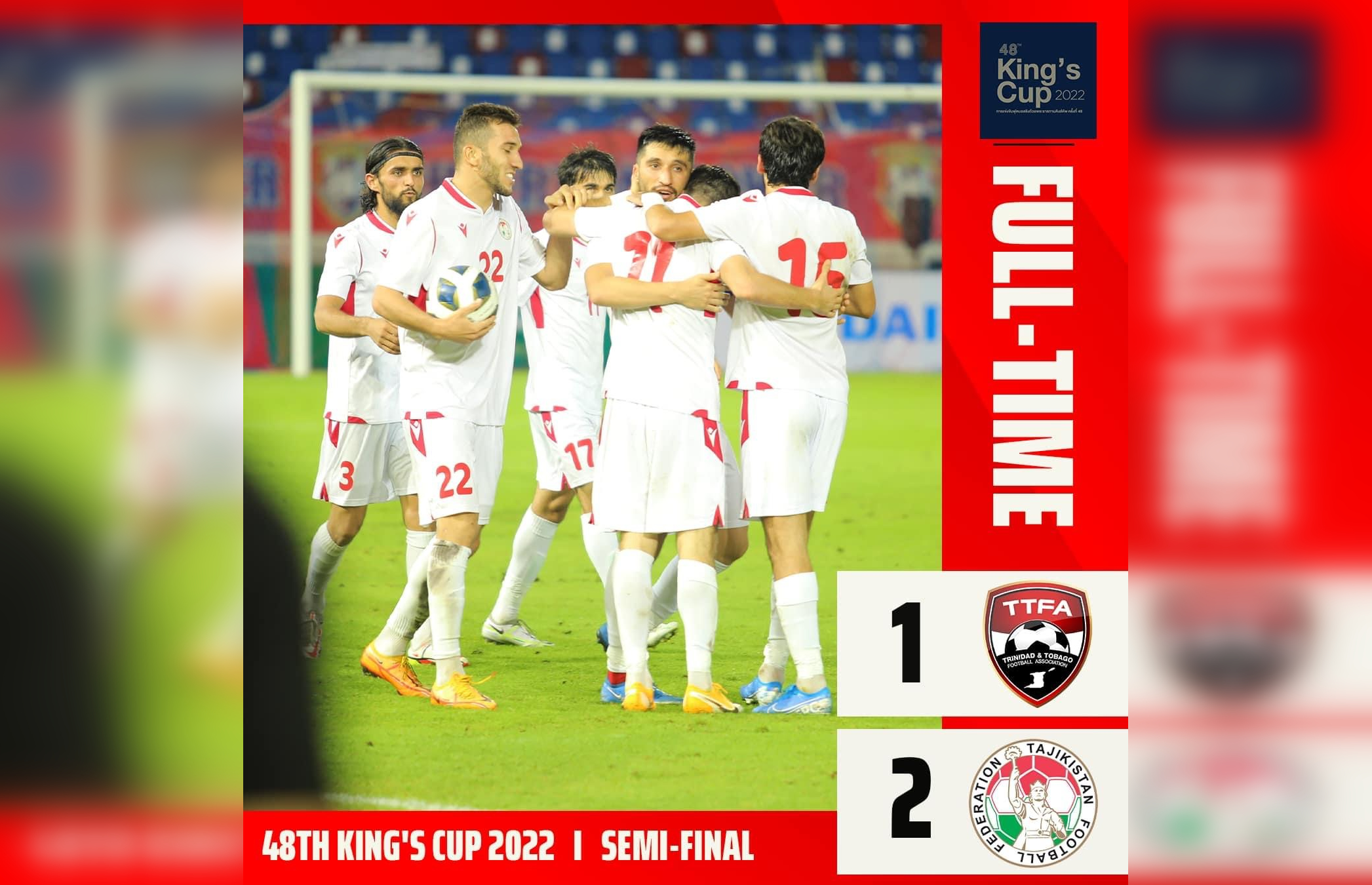 King’s Cup: Tajikistan Cipta Kejutan Ke Atas Trinidad & Tobago