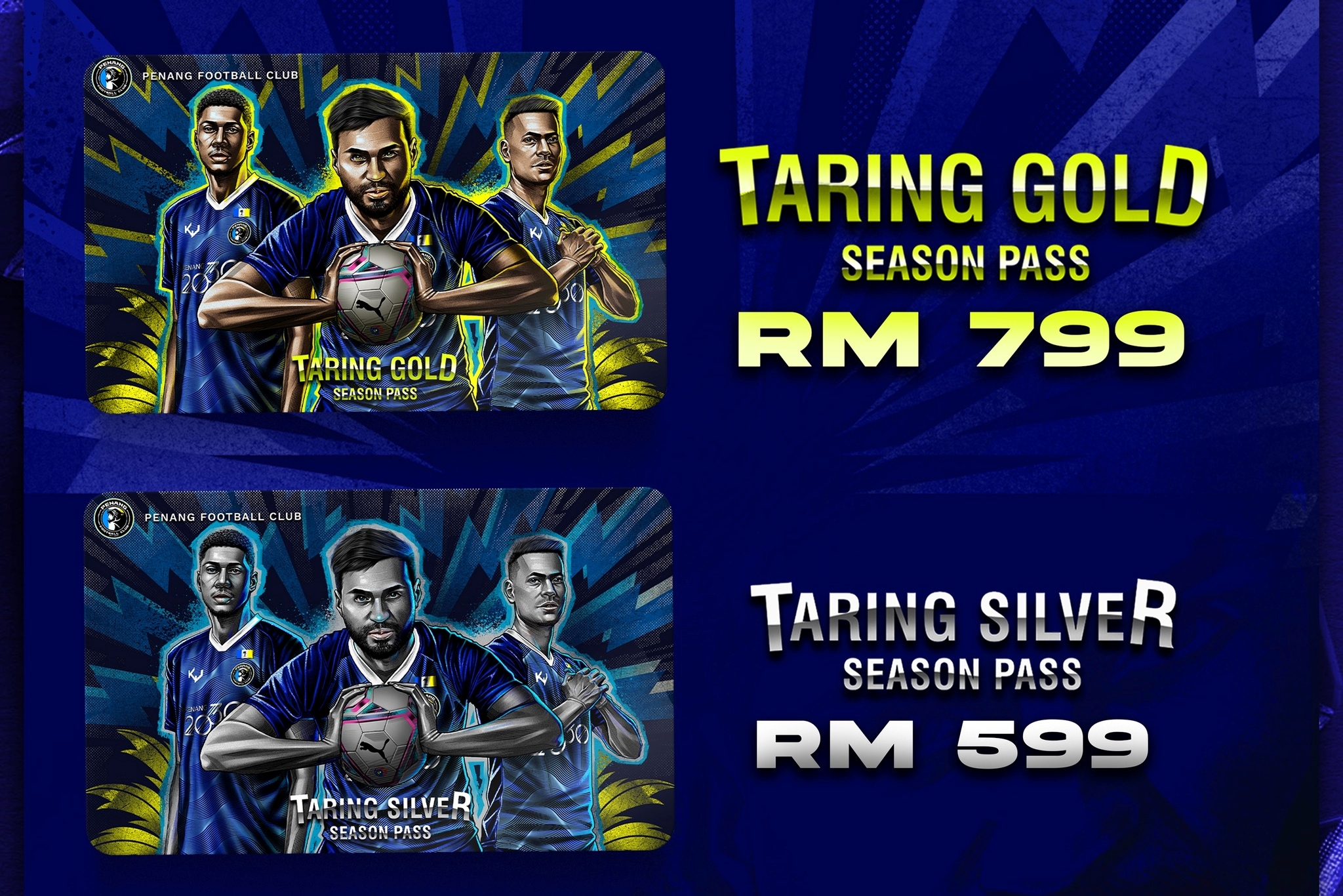 Penang FC Tawar Dua Pas Bermusim Berharga RM799 & RM599