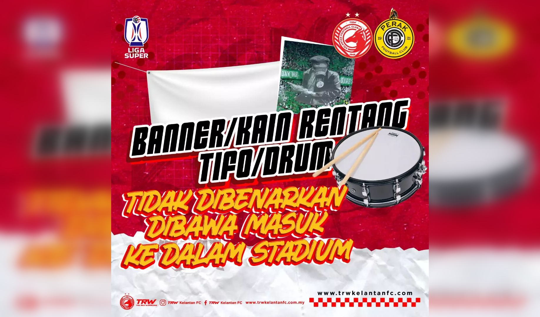 Kain Rentang, Tifo & Drum Diharamkan Masuk Dalam SSMIV