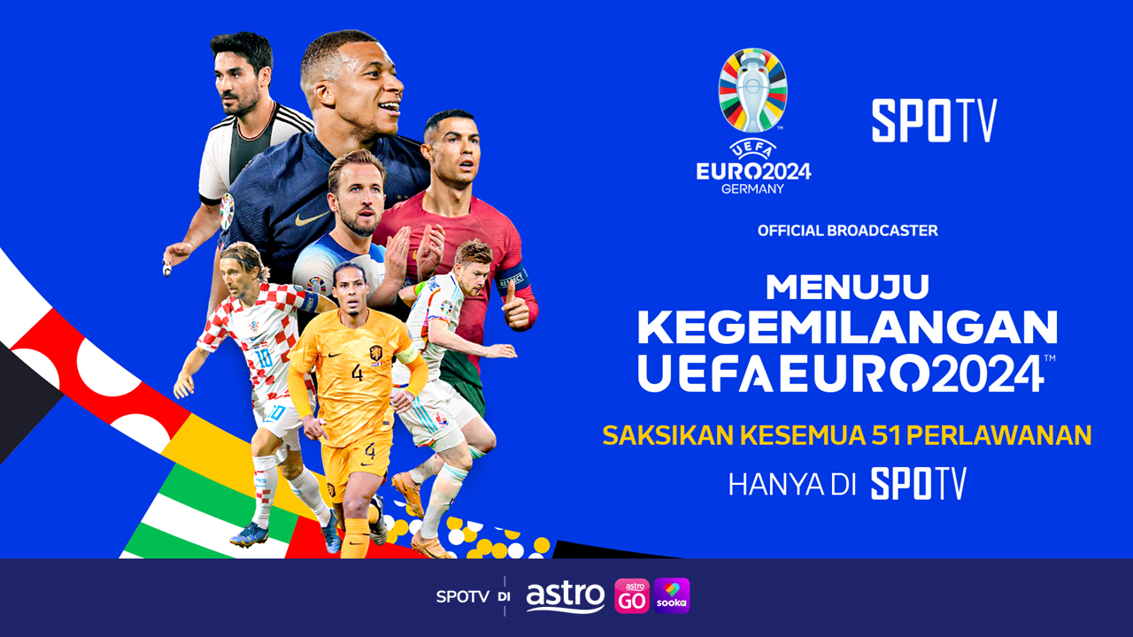Astro Siar Kesemua 51 Perlawanan EURO 2024 Di SPOTV
