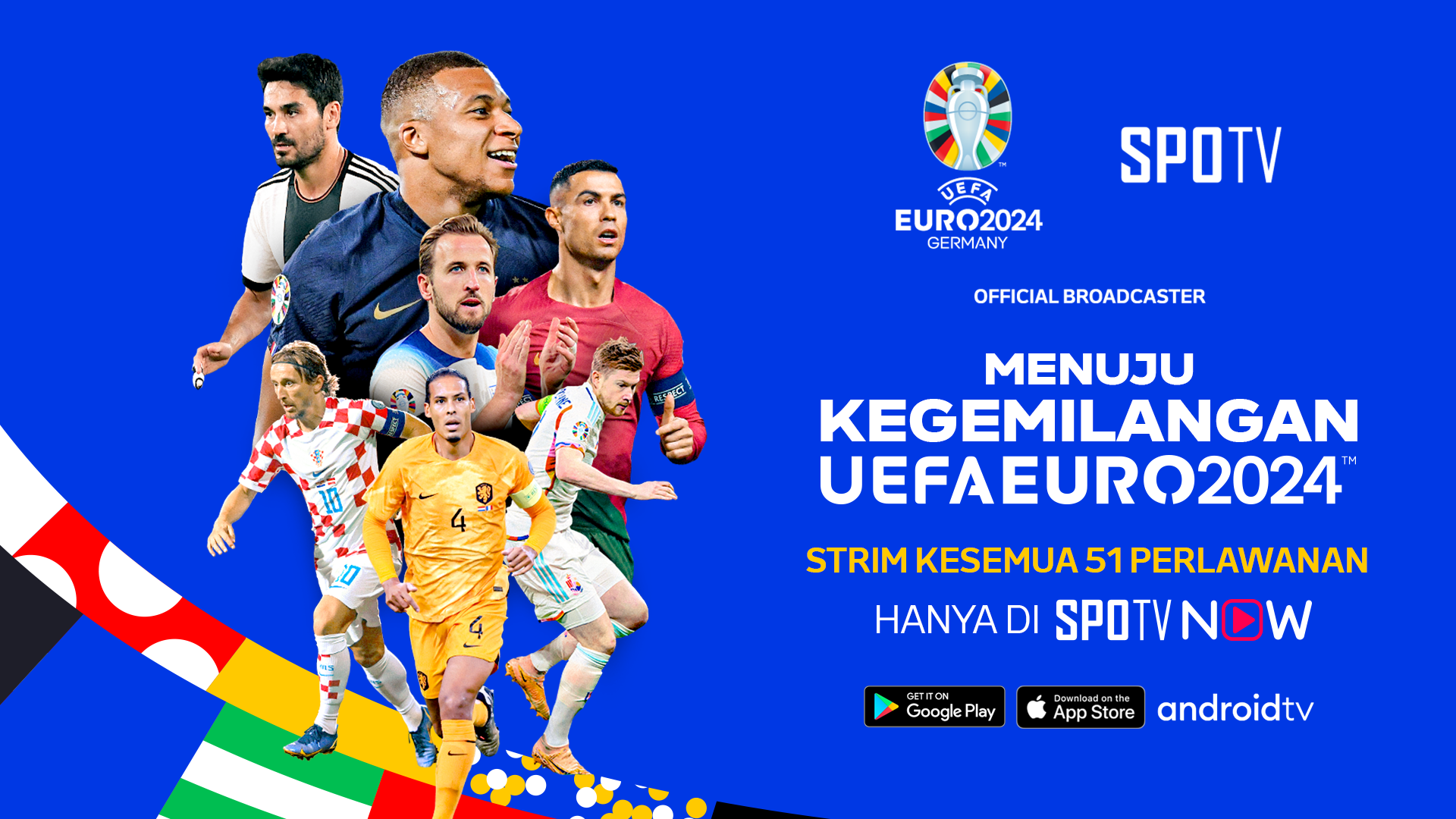 3 Perlawanan EURO 2024 Percuma Di SPOTV NOW