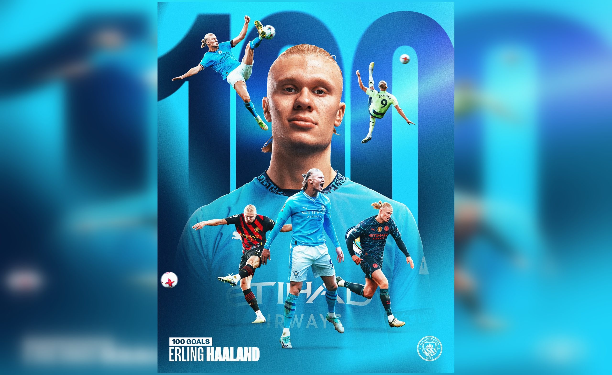 Erling Haaland Kumpul 100 Gol Bersama Manchester City