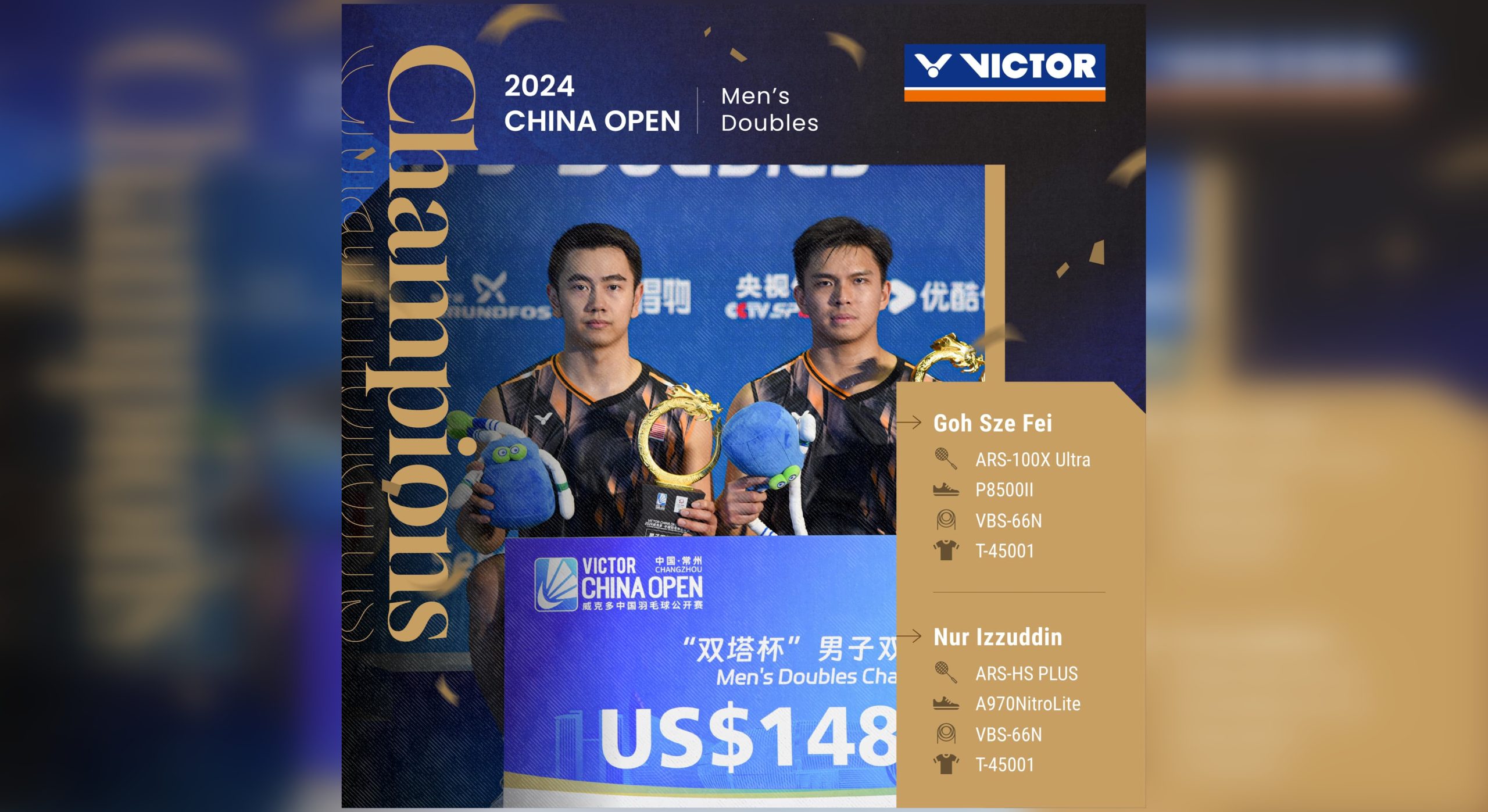 Sze Fei-Izzuddin Juara Terbuka China Super 1000 – Raih Sekitar RM620,000 