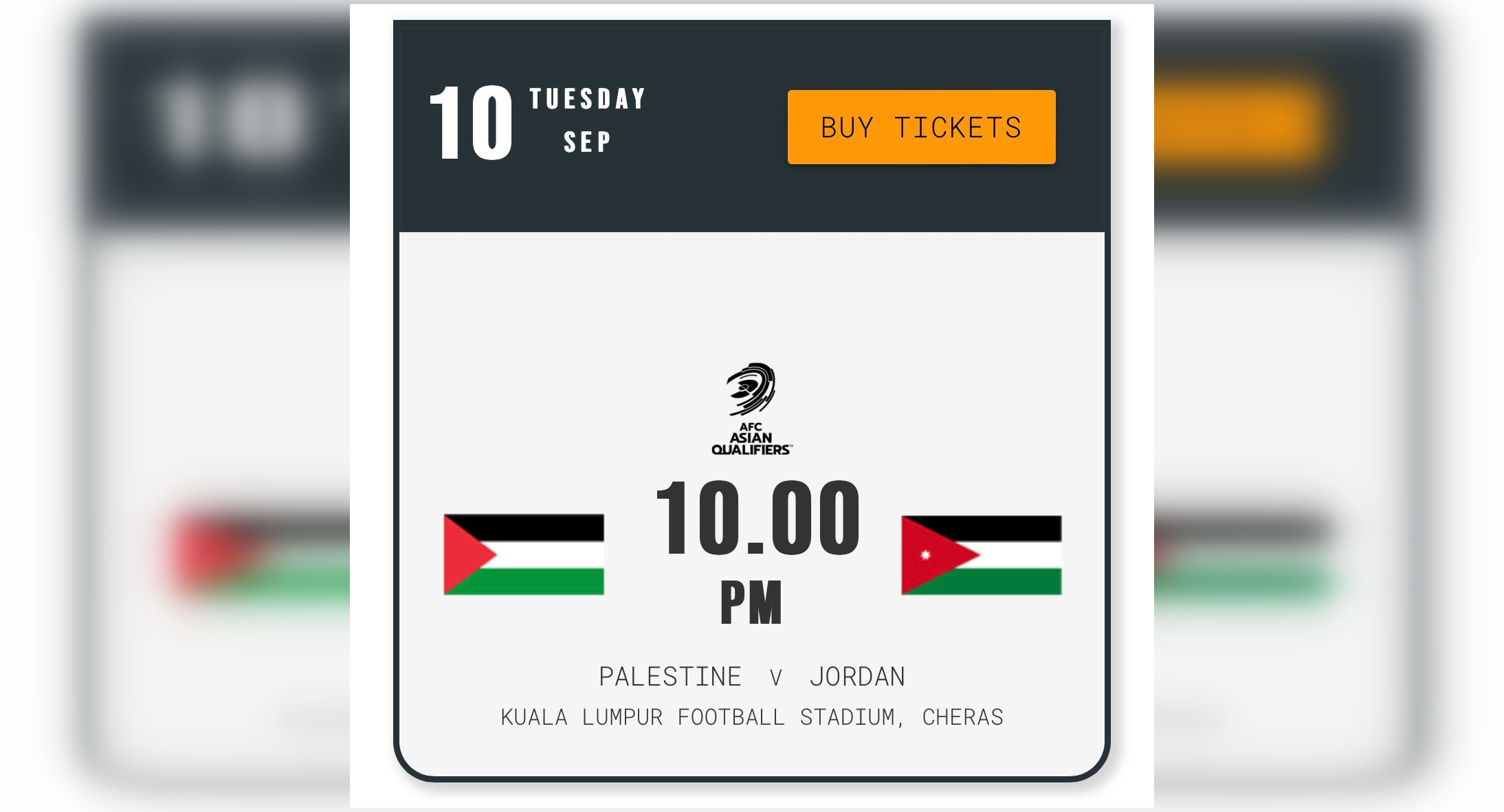 Tiket Palestin vs Jordan Di Stadium Cheras Mula Dijual – RM40 Tempat Duduk Terbuka