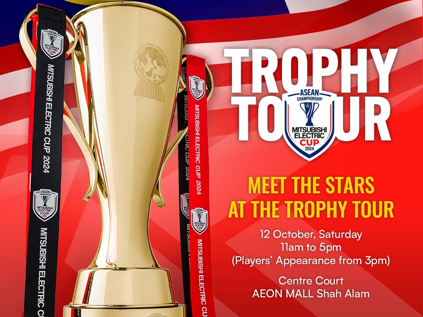 AEON Mall Shah Alam Pamer Trofi Piala ASEAN Pada 12 Oktober – Disertai Matyo, Amri & Mahali