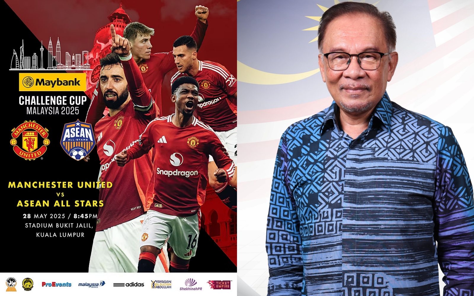 Man Utd vs ASEAN All-Stars: Kalau Gol, Nak Sorak Yang Mana? – PM Anwar