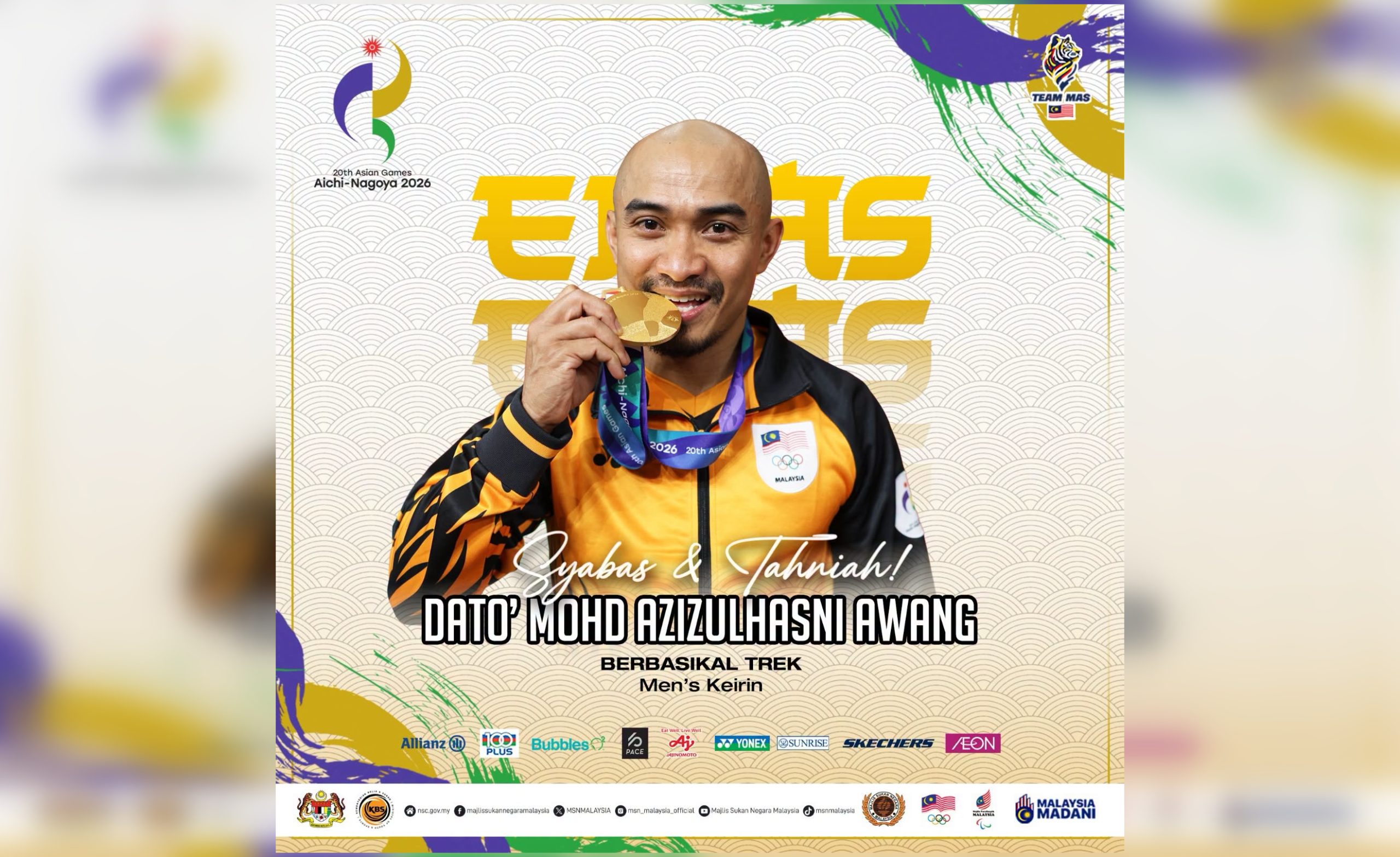 Sukan Asia: The Pocket Rocketman Sumbang Emas Ke-8