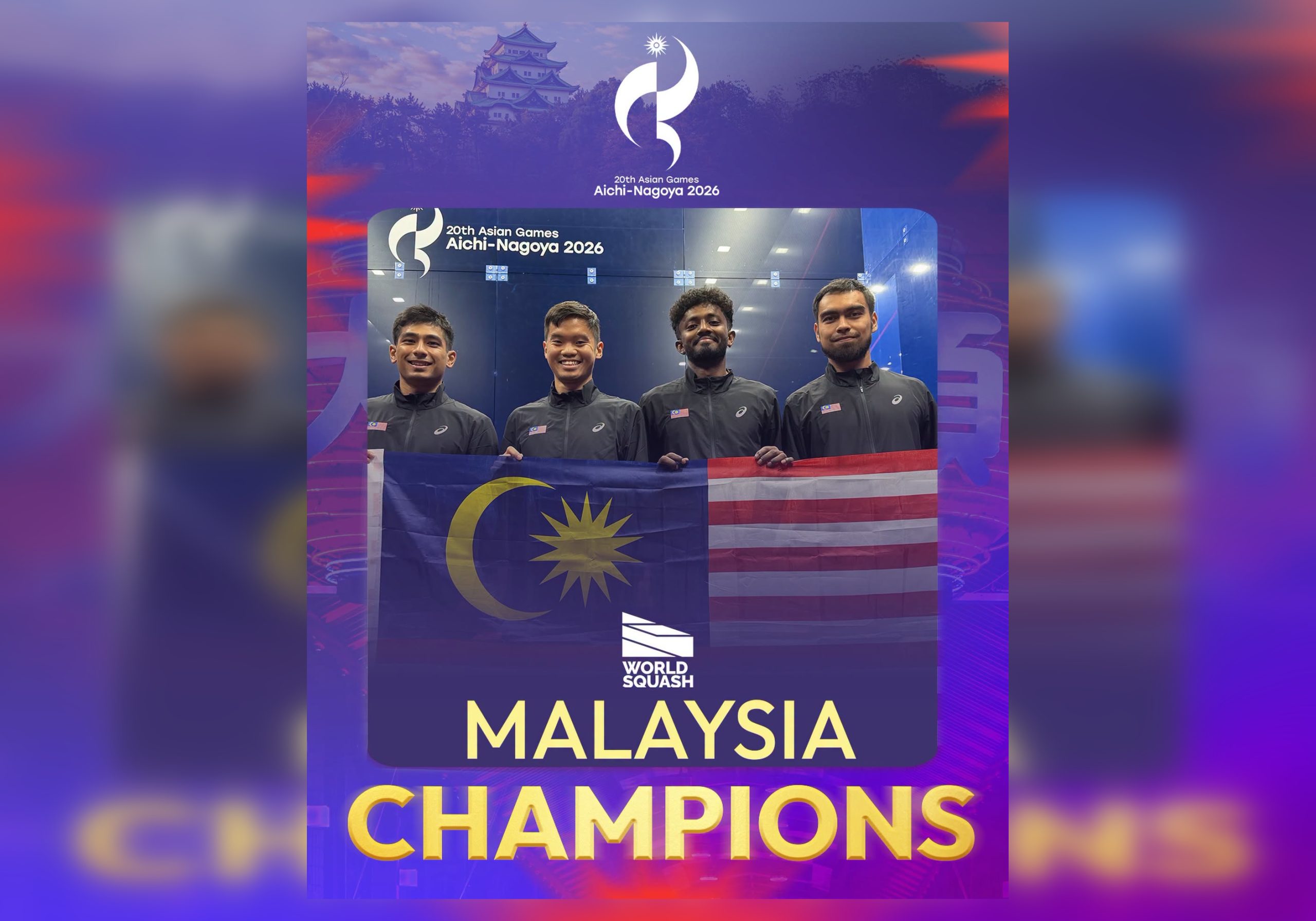 Sukan Asia: Skuasy Berpasukan Lelaki Tuai Emas Ke-9